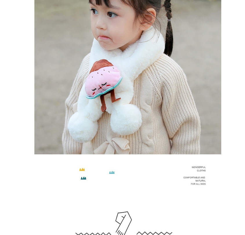 Fashion 【white】about 6 Months-8 Years Old Strawberry Plush Padded Childrens Bib Scarf,knitting Wool Scaves