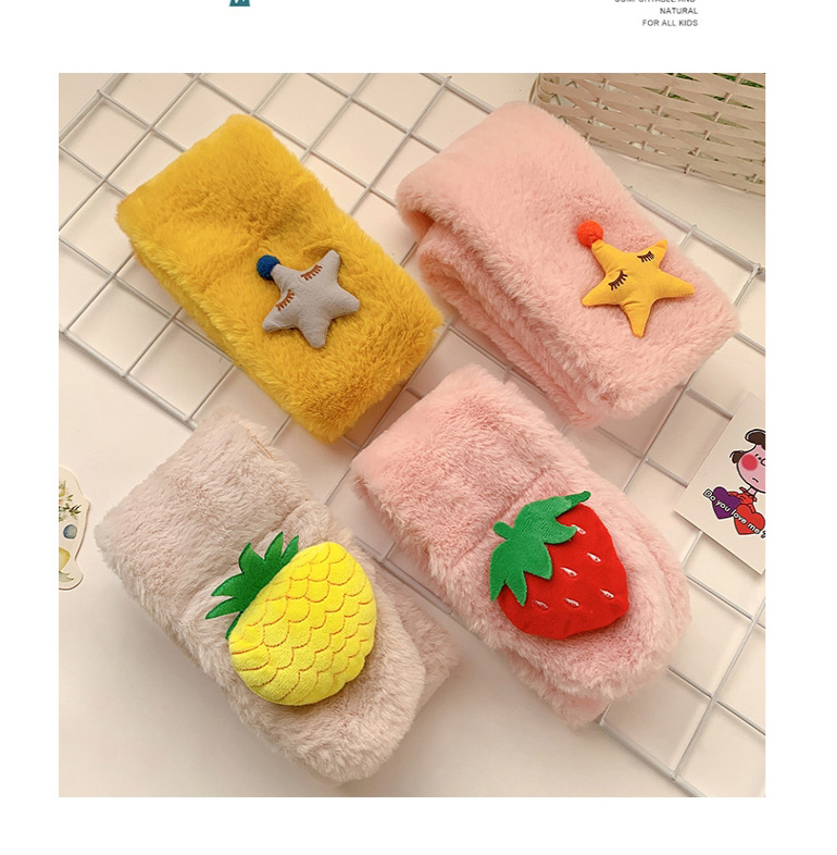 Fashion Starfish [ginger] 6 Months-12 Years Old Fruit Strawberry Plush Padded Childrens Scarf,knitting Wool Scaves