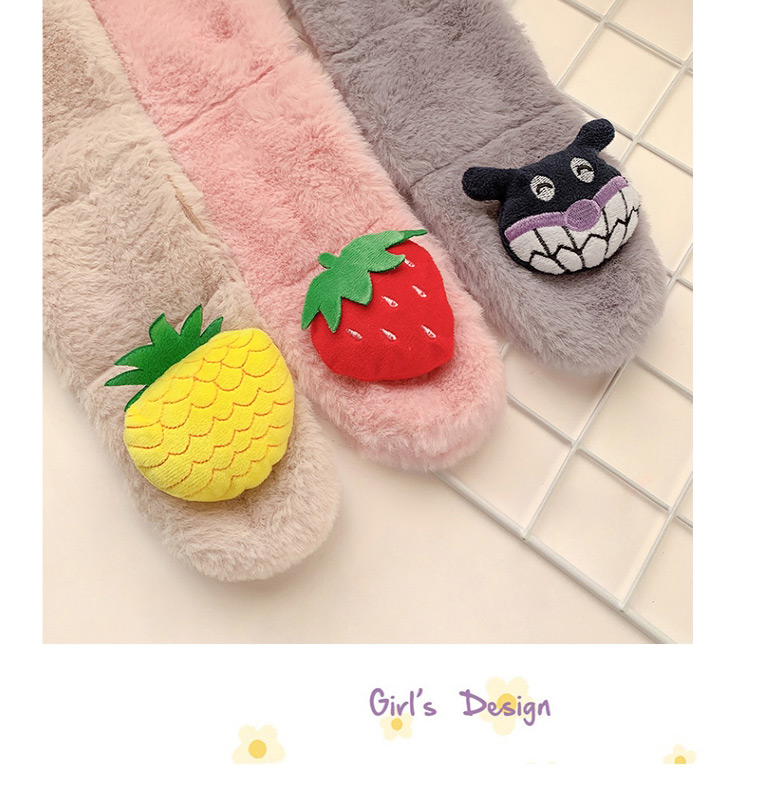 Fashion Kitten [gray Purple] 6 Months-12 Years Old Fruit Strawberry Plush Padded Childrens Scarf,knitting Wool Scaves
