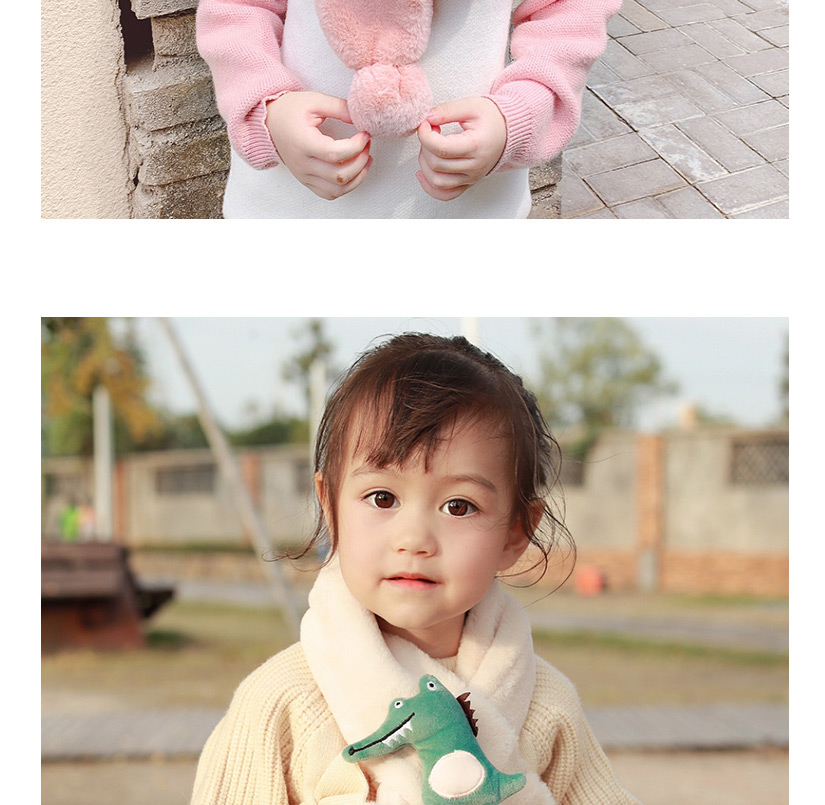 Fashion [korean Pink] 2-12 Years Old Plush Crocodile Children Scarf Bib,knitting Wool Scaves