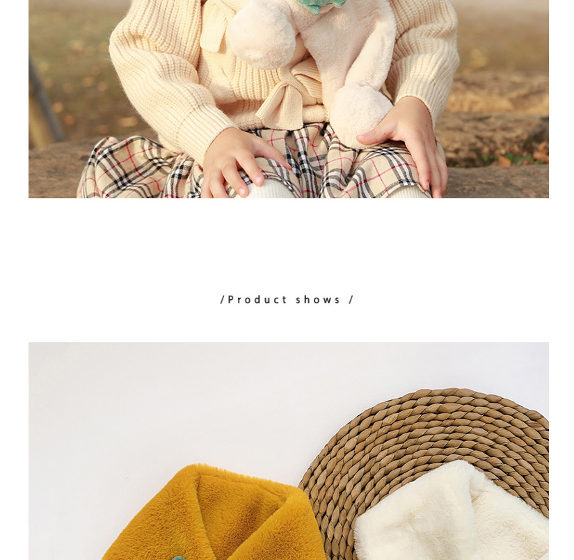 Fashion 【beige】 Around 2-12 Years Old Plush Crocodile Children Scarf Bib,knitting Wool Scaves