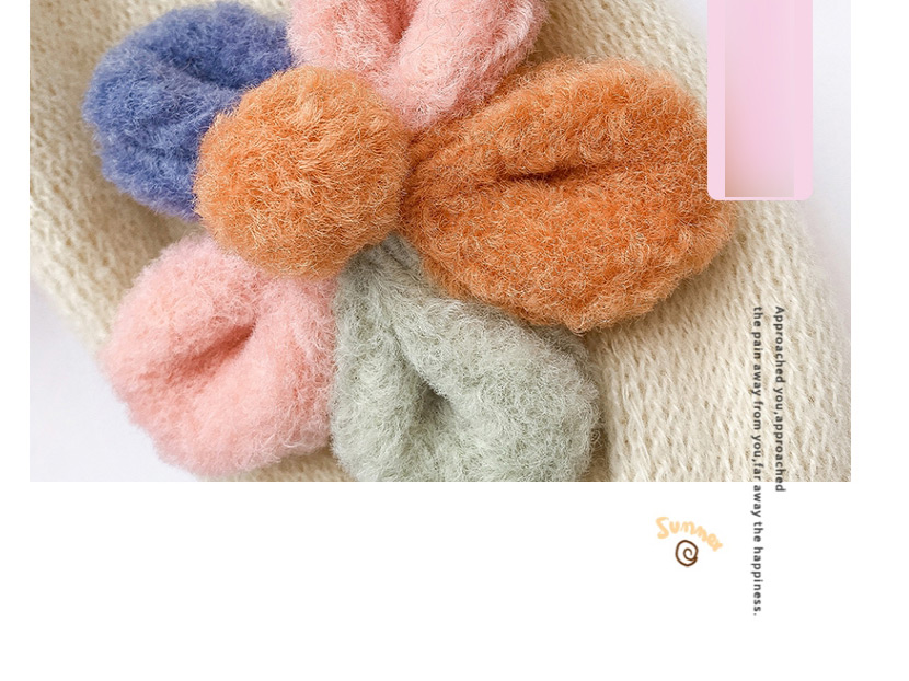 Fashion [pink] 6 Months-10 Years Old Plush Flower Childrens Contrast Wool Ball Scarf,knitting Wool Scaves
