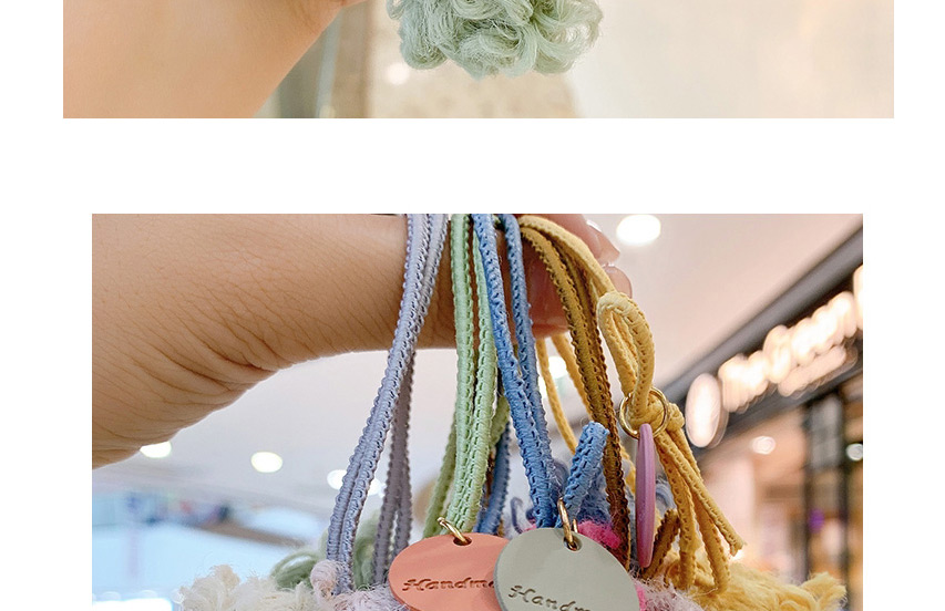 Fashion Beige Ball-hair Rope Ball Plush Contrast Color Alloy Hair Rope,Kids Accessories