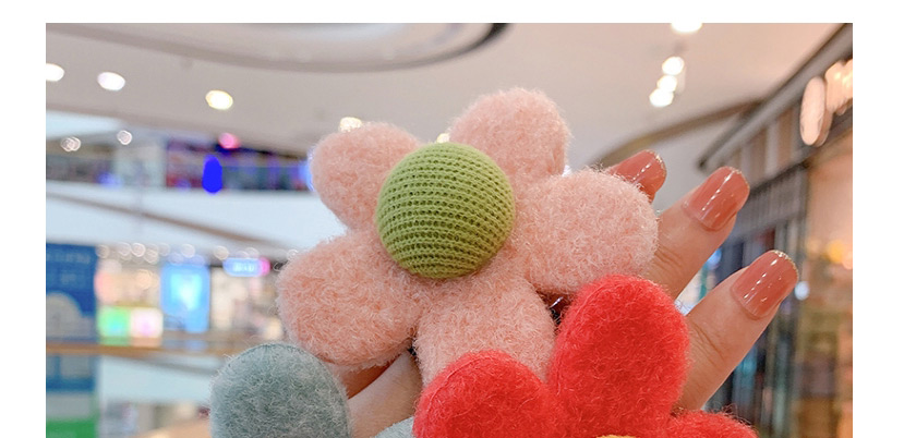 Fashion Pink Flowers-hair Rope Plush Flower Contrast Color Childrens Hair Rope,Kids Accessories