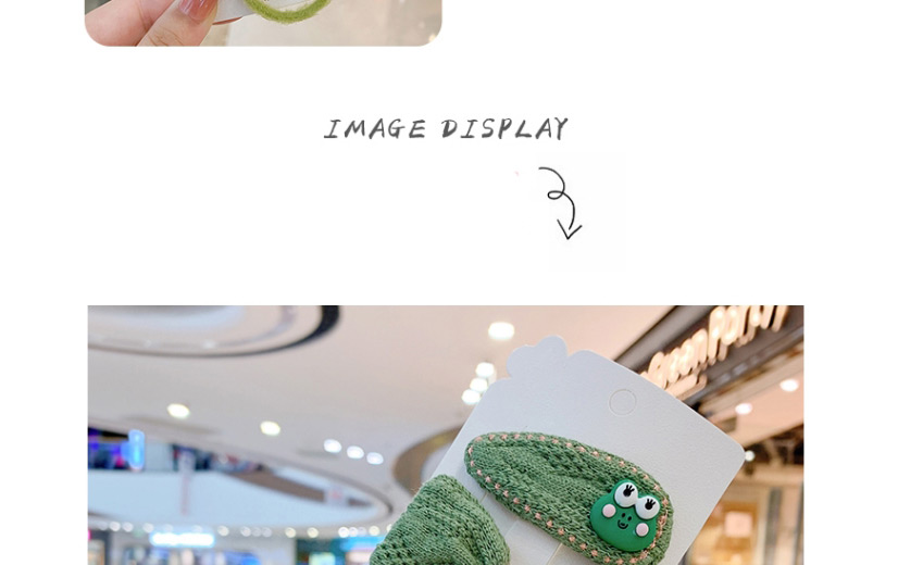 Fashion Green Bow Hair Rope + Frog Hairpin Woolen Pearl Bowknot Geometric Childrens Hair Rope Hairpin,Kids Accessories