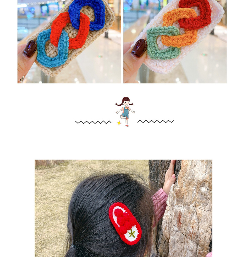 Fashion Coffee Color Square Hairpin Wool Pearl Fruit Geometric Alloy Hairpin,Kids Accessories