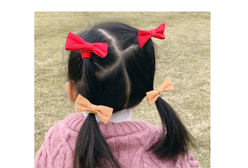 Fashion 1 Pair Of Green Bow Hair Rope Bowknot Fabric Childrens Hair Rope,Kids Accessories