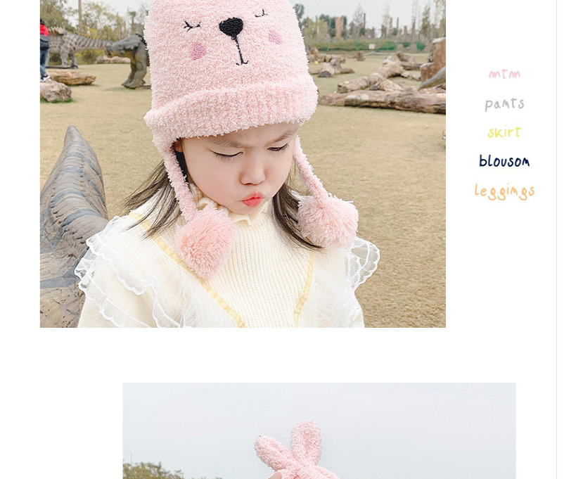 Fashion Beige Bunny 1 To 6 Years Old Bunny Fur Ball Children Hat,Children