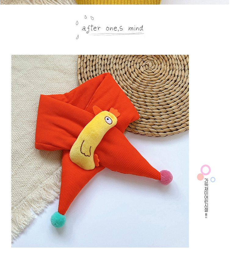 Fashion [orange Red] 6 Months-10 Years Old Little Chicken Doll Thickened Childrens Scarf,knitting Wool Scaves
