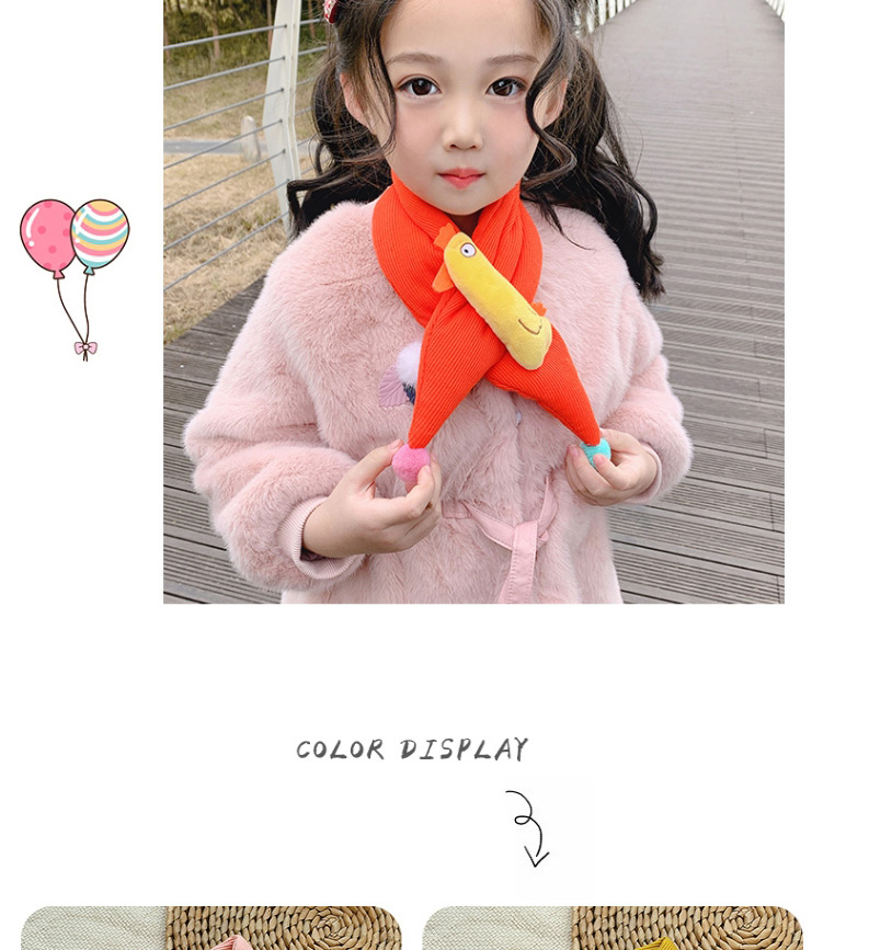 Fashion [gray] 6 Months-10 Years Old Little Chicken Doll Thickened Childrens Scarf,knitting Wool Scaves
