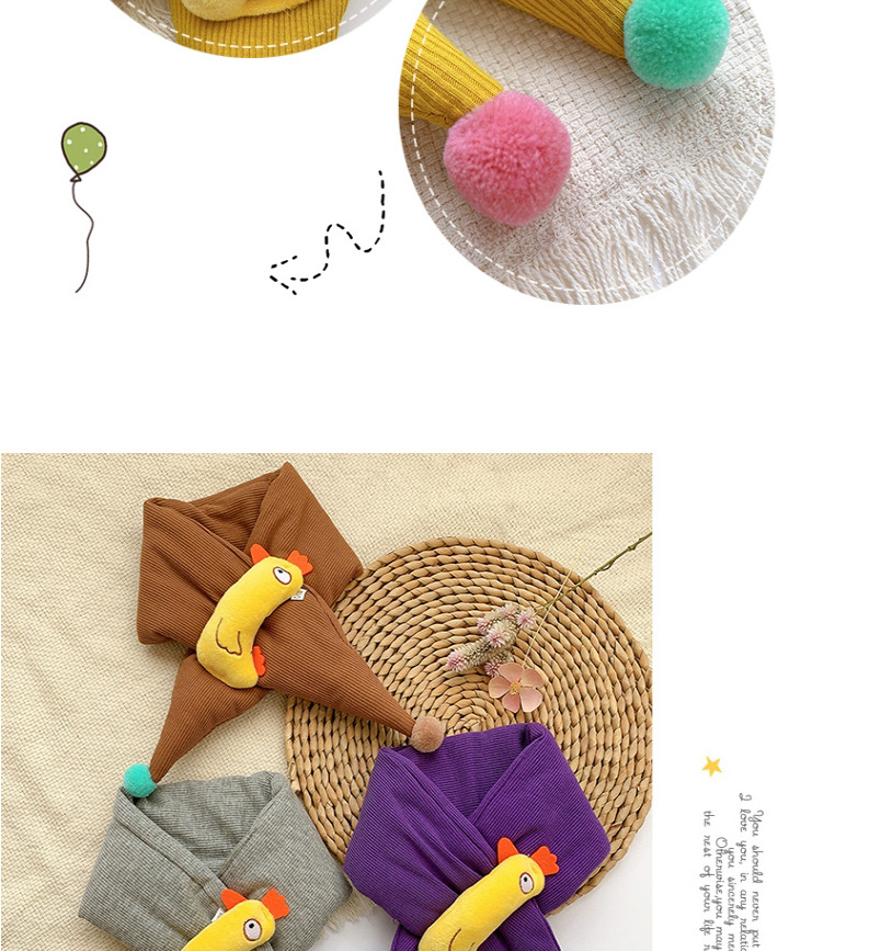 Fashion [dark Purple] 6 Months-10 Years Old Little Chicken Doll Thickened Childrens Scarf,knitting Wool Scaves