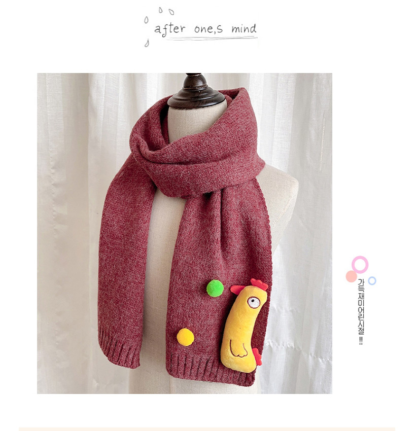 Fashion Wine Red 6 Months-12 Years Old Chick Knitted Wool Scarf,knitting Wool Scaves