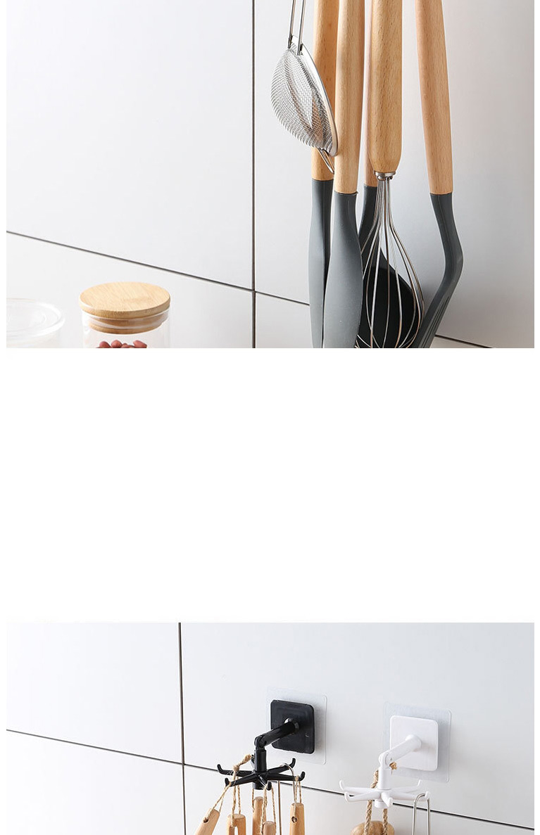 Fashion White Spatula Spoon Knife Storage Rotating Retractable Rack,Household goods