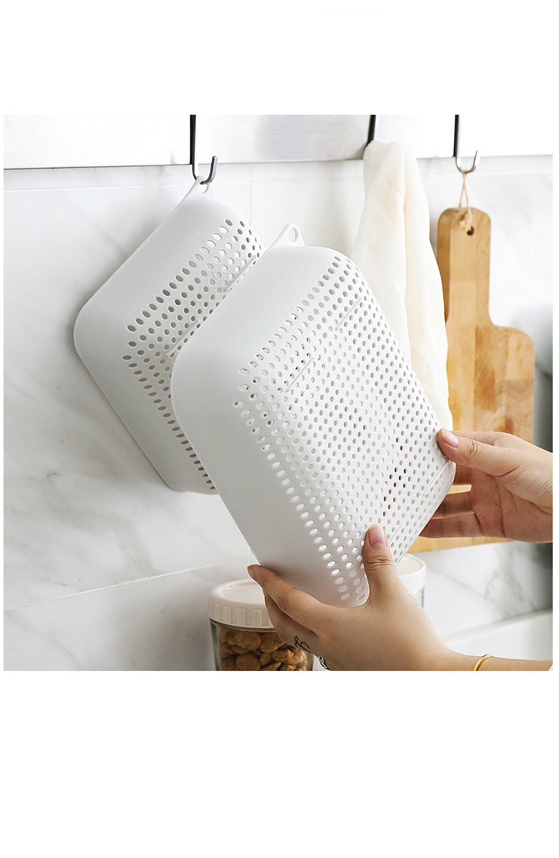 Fashion Apricot Three-piece Kitchen Vegetable Washing Plastic Drain Basket,Home Textiles
