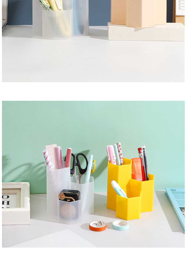 Fashion Transparent White 3 Grid Diamond Multifunctional Desktop Storage Bucket,Pencil Case/Paper Bags