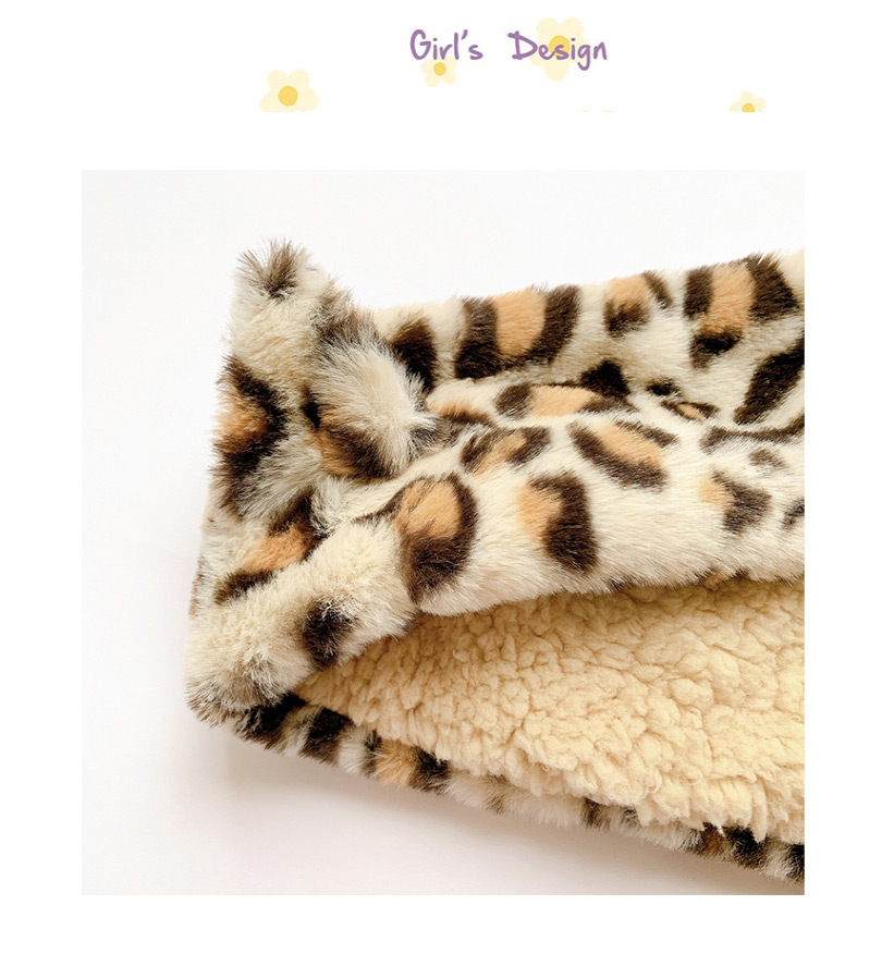 Fashion Beige Leopard Print Recommended For About 2-12 Years Old Leopard Print Plush Strap Childrens Earmuffs,Fashion earmuffs