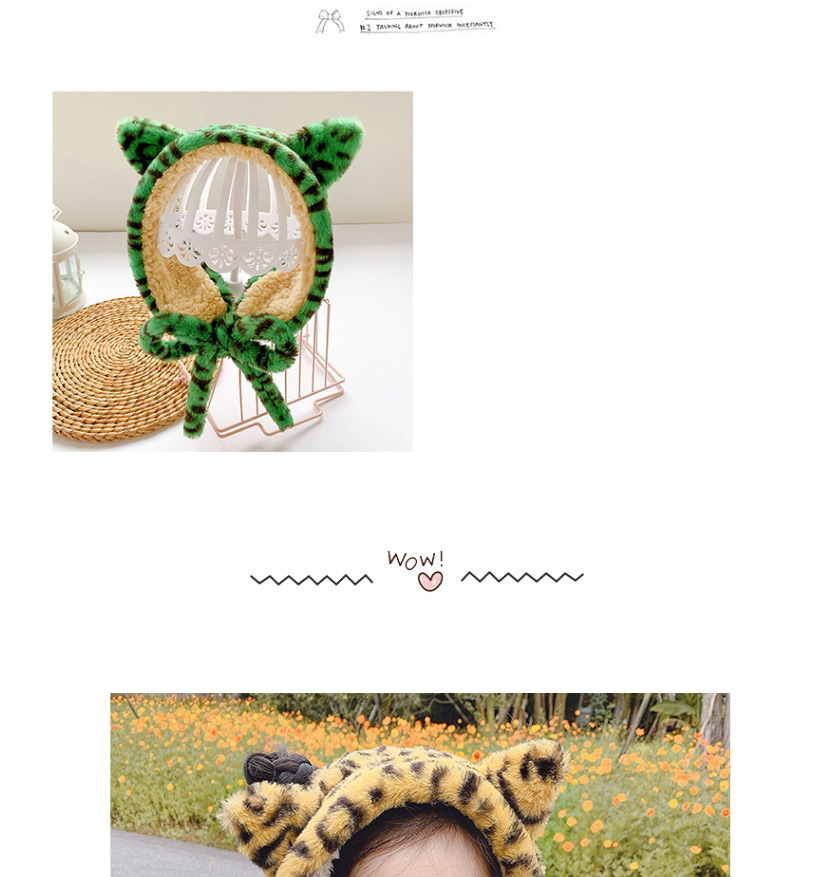 Fashion Green Leopard Print Recommended For About 2-12 Years Old Leopard Print Plush Strap Childrens Earmuffs,Fashion earmuffs