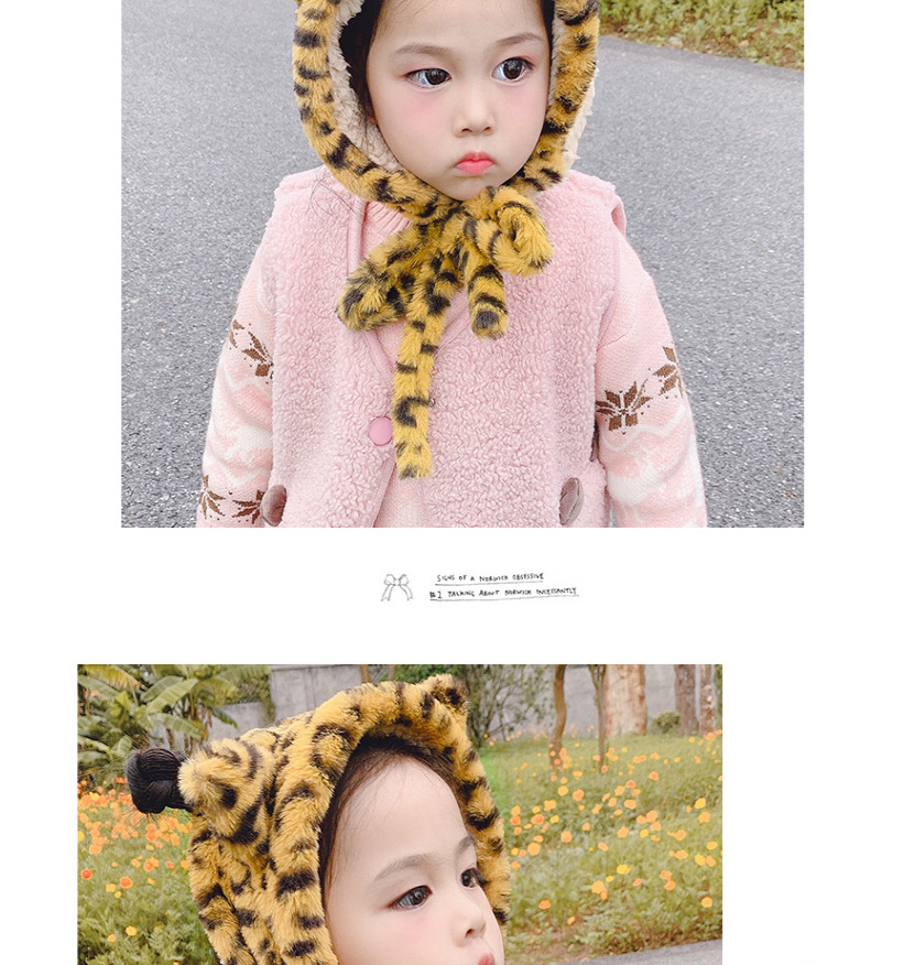 Fashion Yellow Leopard Print Recommended For 2 To 12 Years Old Leopard Print Plush Strap Childrens Earmuffs,Fashion earmuffs