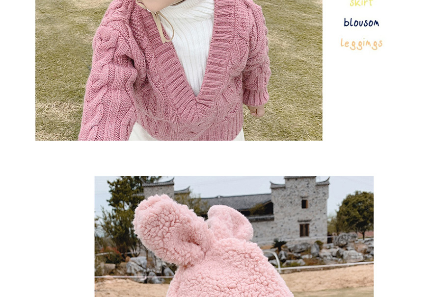 Fashion Pink 6 Months-8 Years Old Bunny Ears Lamb Fur Children Hat,Children