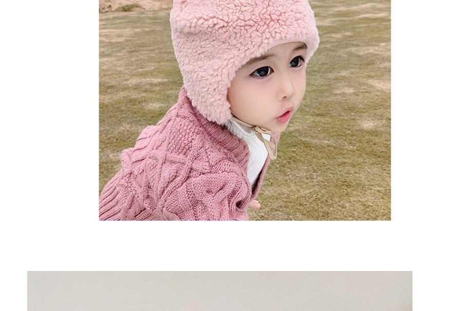 Fashion White 6 Months-8 Years Old Bunny Ears Lamb Fur Children Hat,Children