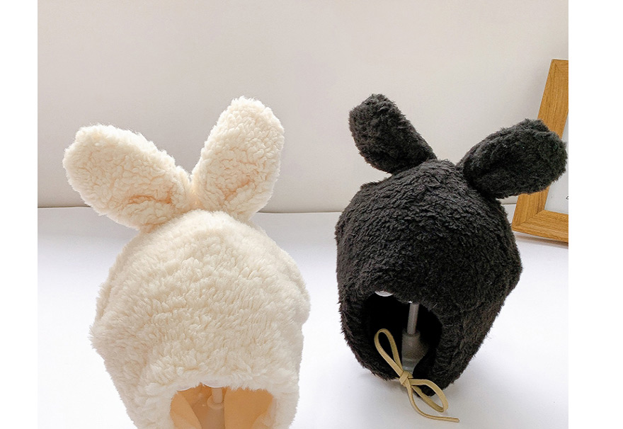 Fashion Black 6 Months-8 Years Old Bunny Ears Lamb Fur Children Hat,Children