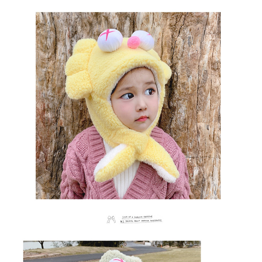 Fashion Green 6 Months-5 Years Old Big Eyes Cute Plush Children Hat Scarf,knitting Wool Scaves