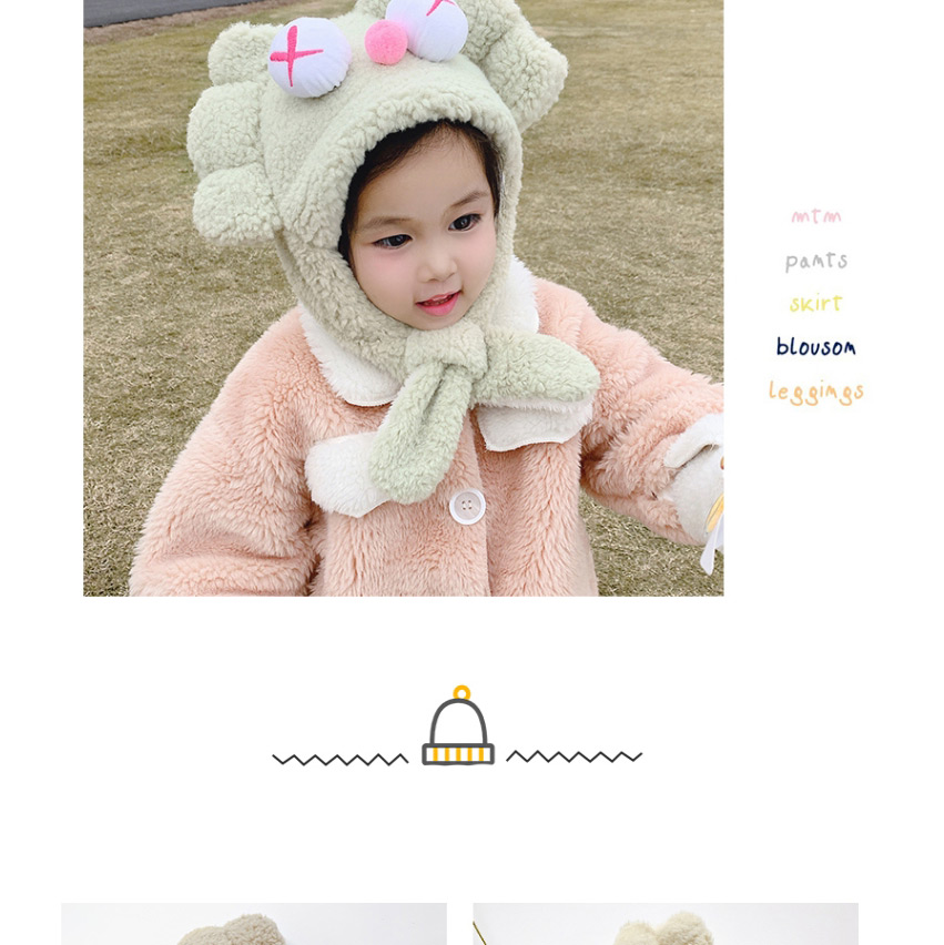 Fashion Khaki 6 Months-5 Years Old Big Eyes Cute Plush Kids Hat Scarf,knitting Wool Scaves