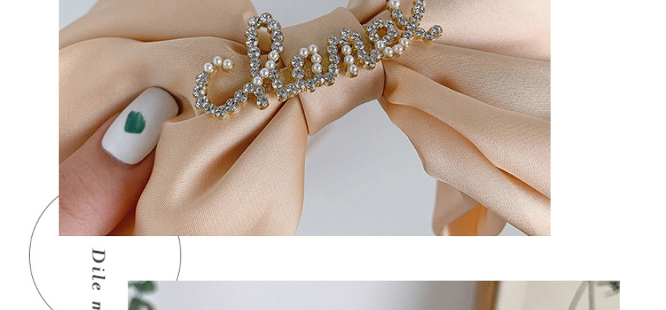 Fashion Gray Big Bow Letter Diamond Alloy Hairpin,Hairpins