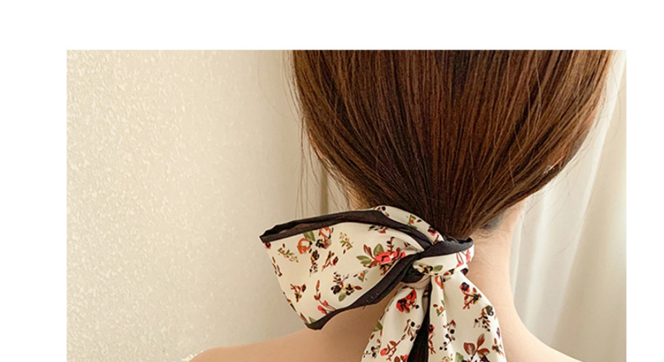 Fashion Burgundy Flower Silk Scarf Tied Hair Bow Print Headband,Head Band