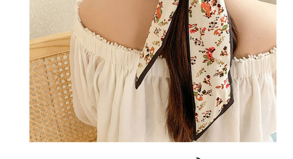 Fashion Temperament Floret Silk Scarf Tied Hair Bow Print Headband,Head Band