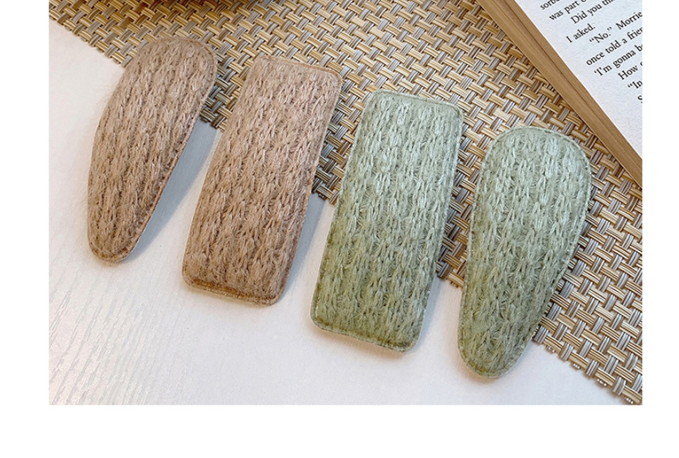 Fashion Green Drop Shape Wool Knitted Geometric Alloy Hairpin,Hairpins