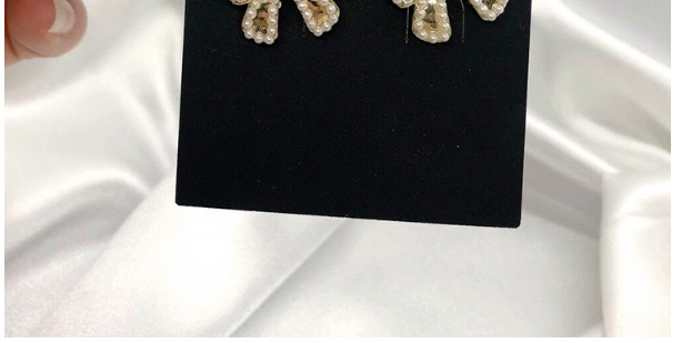 Fashion Gold Color Bow Pearl Earrings,Stud Earrings