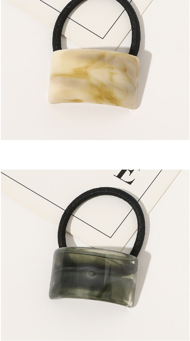 Fashion Convex Beige Resin-like Geometric Concave And Convex Hair Rope,Hair Ring