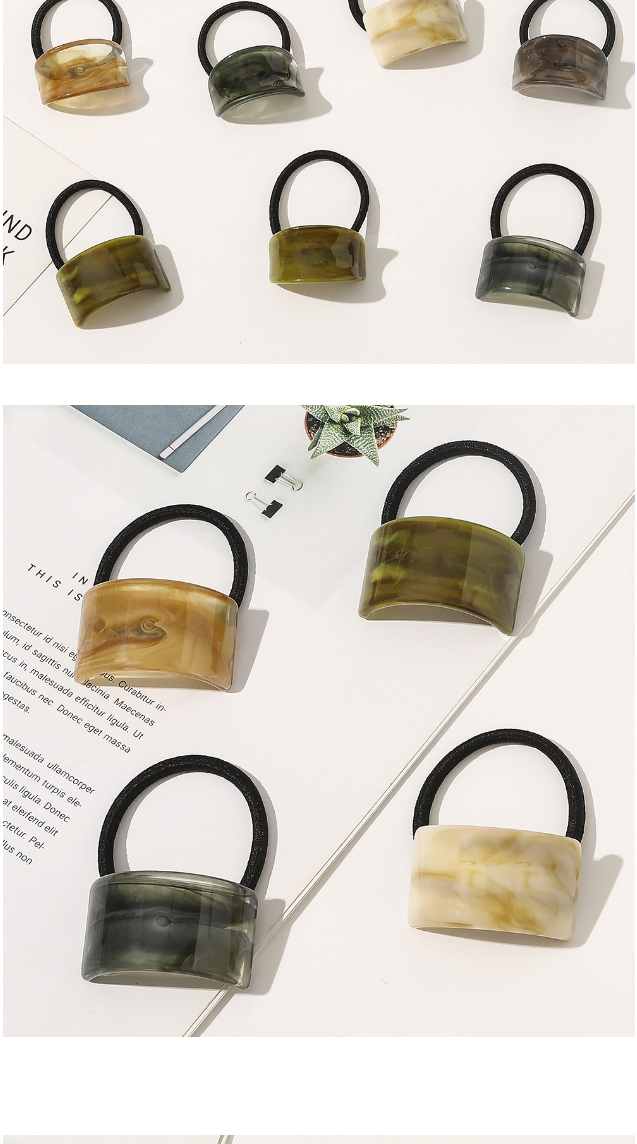 Fashion Concave Amber Resin-like Geometric Concave And Convex Hair Rope,Hair Ring