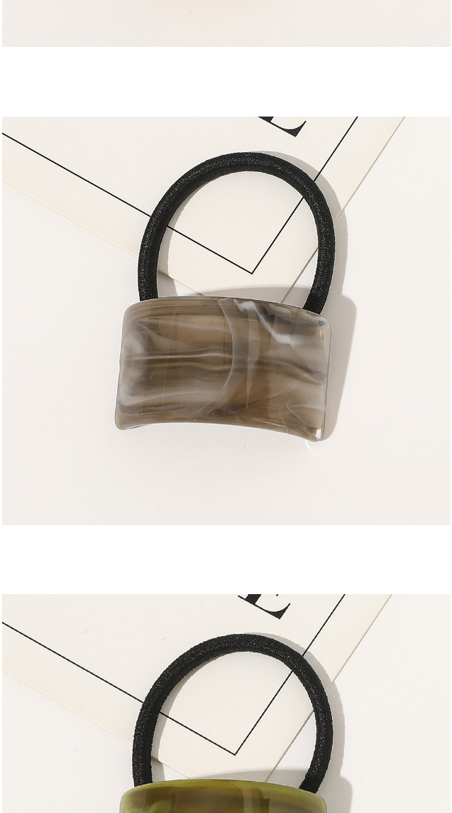 Fashion Convex Beige Resin-like Geometric Concave And Convex Hair Rope,Hair Ring