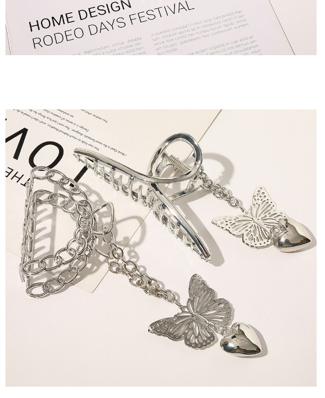 Fashion Semicircle Butterfly Pendant Alloy Geometric Clamp,Hair Claws