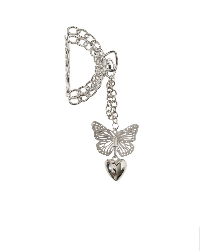 Fashion Square Section Butterfly Pendant Alloy Geometric Clamp,Hair Claws