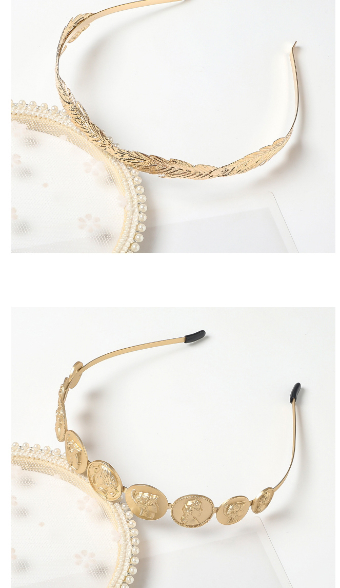 Fashion New Alloy Leaf Duckbill Clip-silver Color Alloy Leaf Gold Coin Portrait Geometric Headband Hairpin,Hairpins