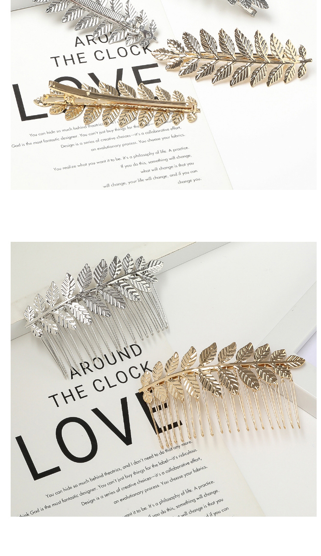 Fashion New Alloy Headband-crystal Pearl Branches Alloy Leaf Gold Coin Portrait Geometric Headband Hairpin,Hairpins