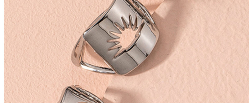 Fashion Silver Hollow Geometric Alloy Ring Set,Rings Set
