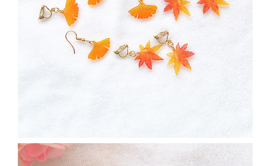Fashion Maple Leaf Ginkgo Maple Leaf Resin Alloy Earrings,Drop Earrings