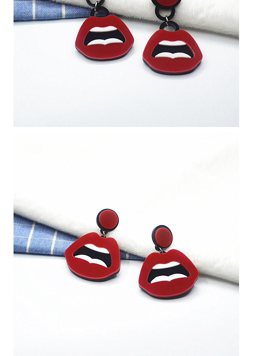 Fashion Type A Acrylic Lips Resin Alloy Earrings,Drop Earrings