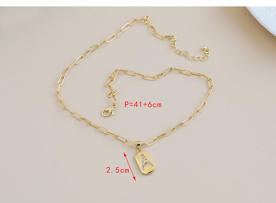 Fashion B 26 Letters Pendant Necklace With Copper Inlaid Zircon,Necklaces