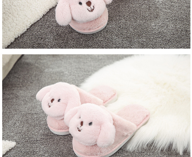 Fashion Pink Puppies Baotou Childrens Cotton Slippers,Slippers