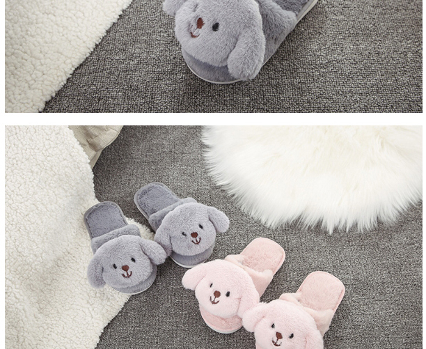 Fashion Gray Puppies Baotou Childrens Cotton Slippers,Slippers