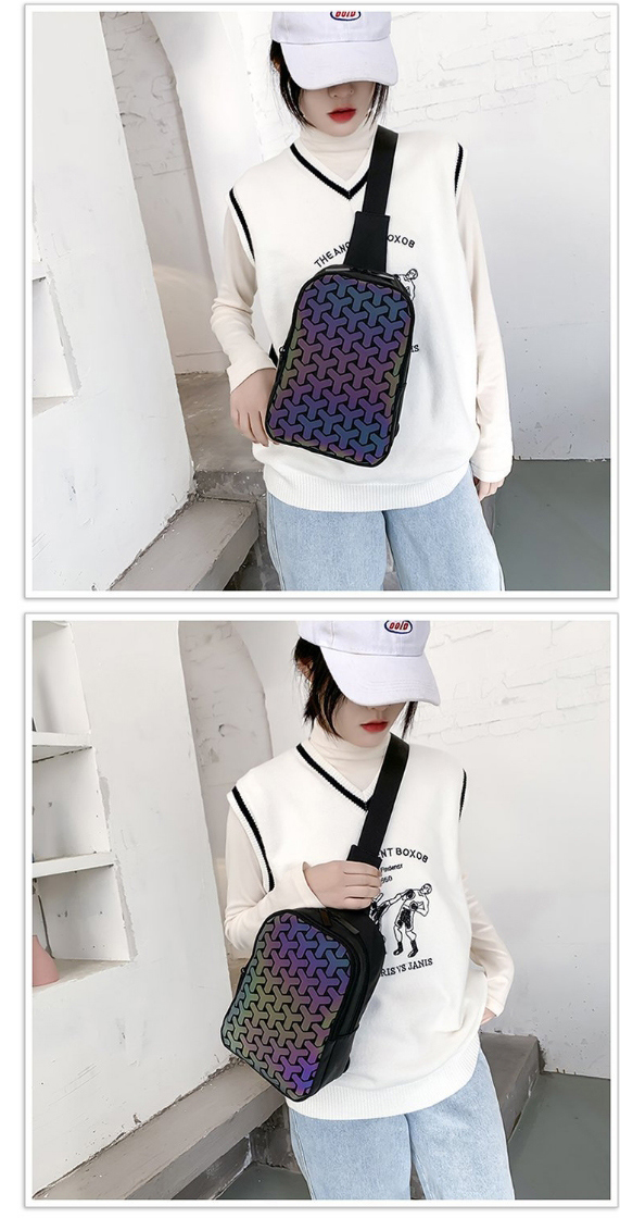 Fashion Geometry Luminous Geometric Diamond Shoulder Bag,Messenger bags