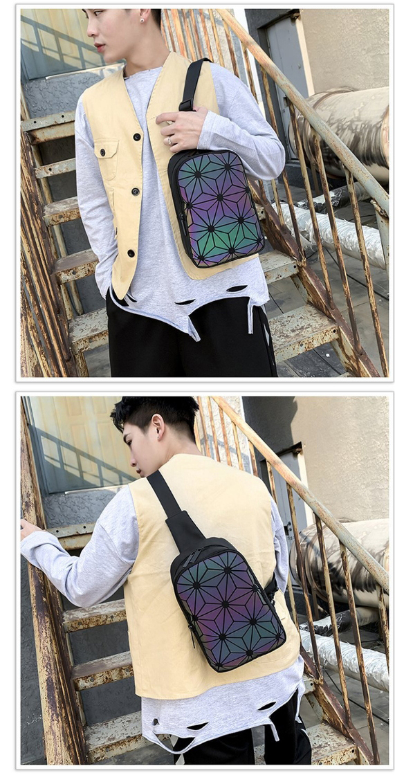 Fashion Five-pointed Star Luminous Geometric Diamond Shoulder Bag,Messenger bags