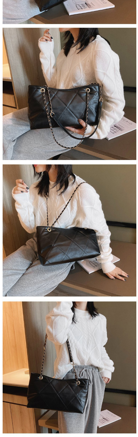 Fashion Brown Chain Diamond Crossbody Shoulder Bag,Messenger bags
