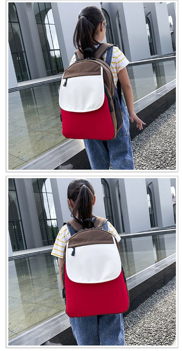 Fashion Red Stitching Contrast Canvas Backpack,Backpack