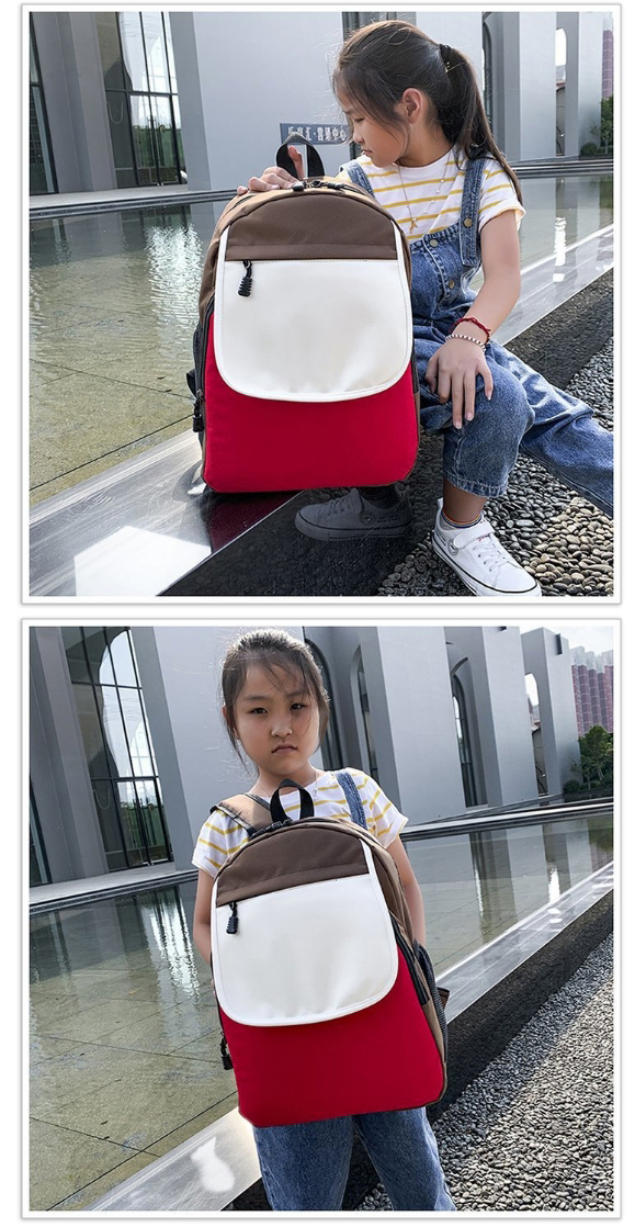 Fashion Red Stitching Contrast Canvas Backpack,Backpack